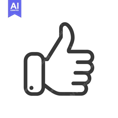 A simple line drawing of a hand giving a thumbs up gesture.