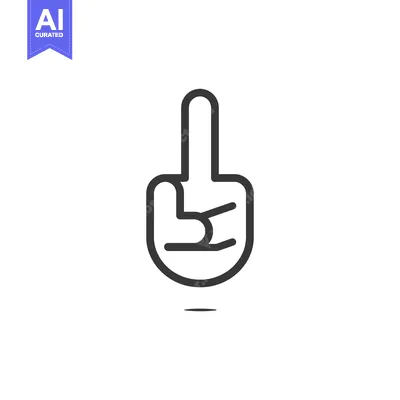 Popular premium asset: A simple line drawing of a hand giving the middle finger gesture
