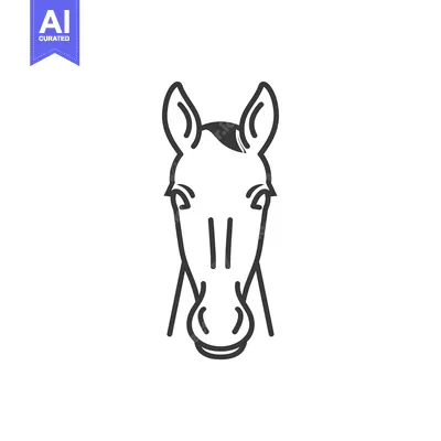 Aset premium populer: A Simple Line Drawing of a Horse's Head