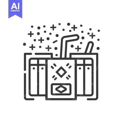Popular premium asset: A simple line drawing of a juice box with a straw sticking out