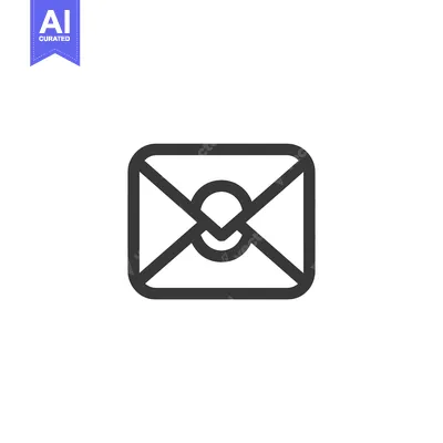 Aset premium populer: A Simple Line Drawing of a Mail Envelope with a Circle in the Center