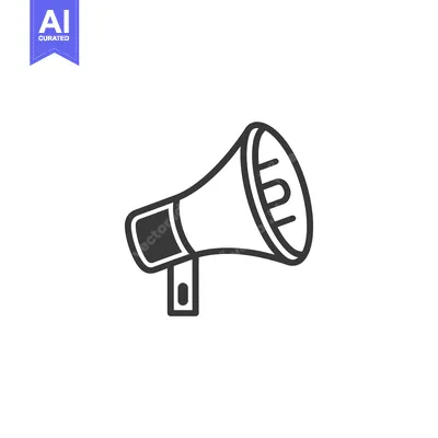 Premium design asset: A Simple Line Drawing of a Megaphone