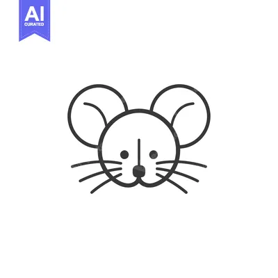 Aset premium populer: A Simple Line Drawing of a Mouse's Face