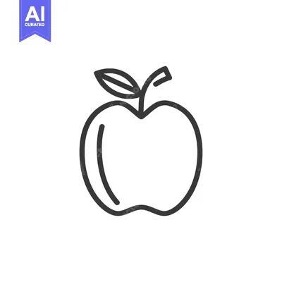 Aset premium populer: A Simple Line Drawing of an Apple with a Leaf