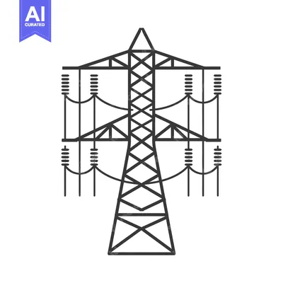 Premium design asset: A Simple Line Drawing of an Electrical Transmission Tower