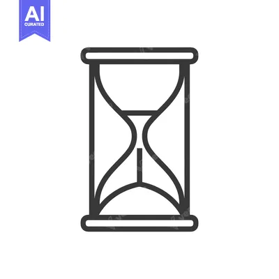 Aset desain premium: A simple line drawing of an hourglass