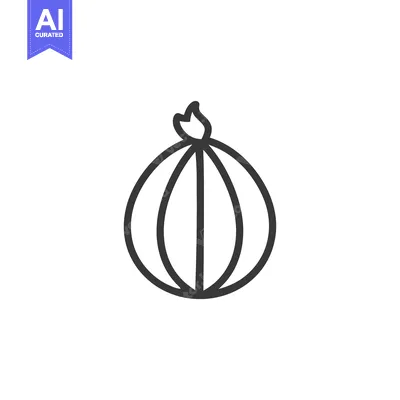 Premium design asset: A simple line drawing of an onion