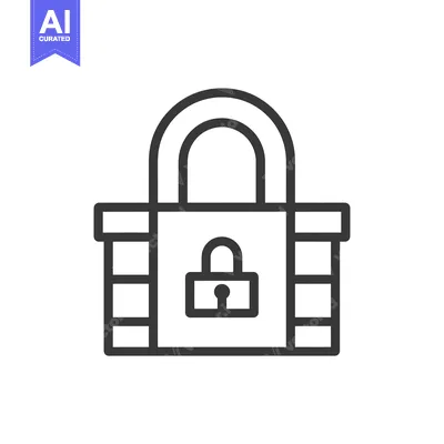 Popular premium asset: A Simple Line Drawing of a Padlock Inside a Box