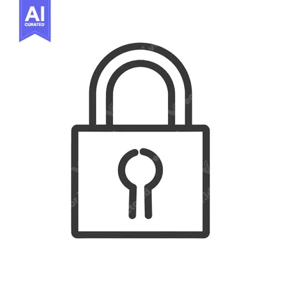 Aset premium populer: A simple line drawing of a padlock with a keyhole