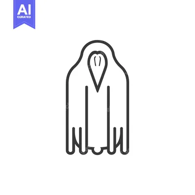 Premium design asset: A simple line drawing of a penguin with a beak