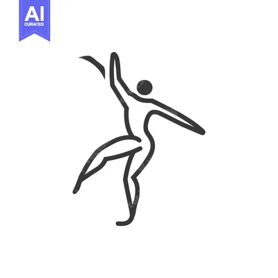 Popular premium asset: A simple line drawing of a person dancing