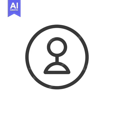 Aset desain premium: A Simple Line Drawing of a Person Icon Inside a Circle