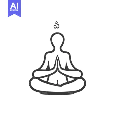 Popular premium asset: A simple line drawing of a person meditating in the lotus pose
