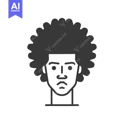 Popular premium asset: A simple line drawing of a person with an afro