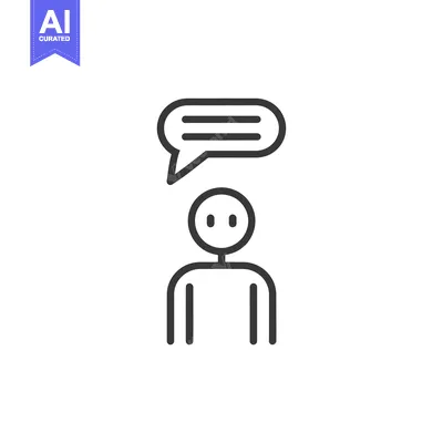 Popular premium asset: A simple line drawing of a person with a speech bubble above their hea