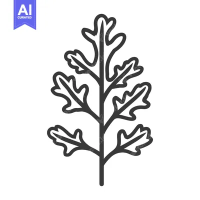 Premium design asset: A Simple Line Drawing of a Plant with Five Leaves