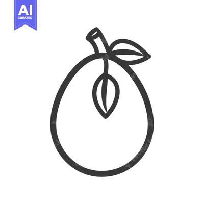Aset premium populer: A Simple Line Drawing of a Plum with a Leaf