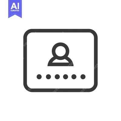 Aset premium populer: A simple line drawing of a profile card with a person icon and dots.