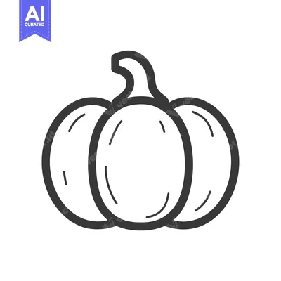 Popular premium asset: A Simple Line Drawing of a Pumpkin