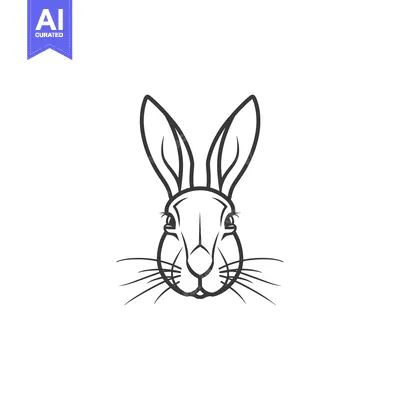 Popular premium asset: A Simple Line Drawing of a Rabbit's Face