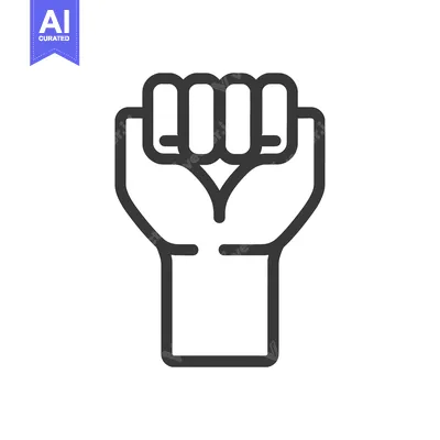 Popular premium asset: A simple line drawing of a raised fist