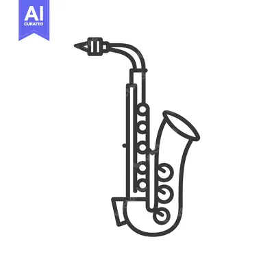 Aset premium populer: A Simple Line Drawing of a Saxophone