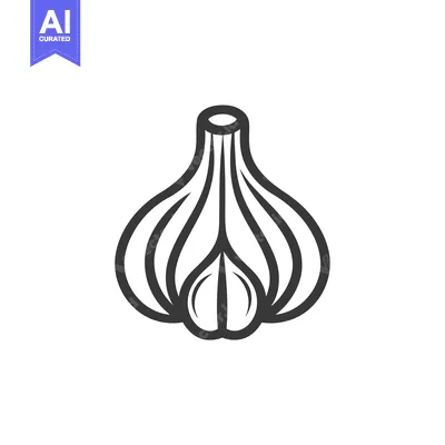 Aset premium populer: A Simple Line Drawing of a Single Garlic Bulb