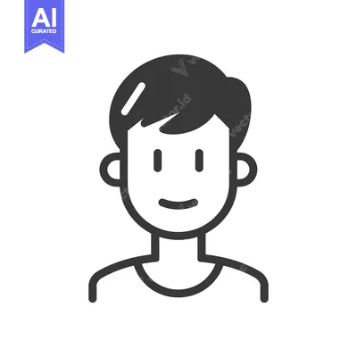 Premium design asset: A Simple Line Drawing of a Smiling Person