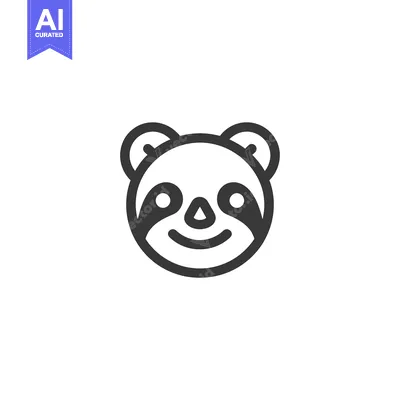 Popular premium asset: A simple line drawing of a smiling sloth face