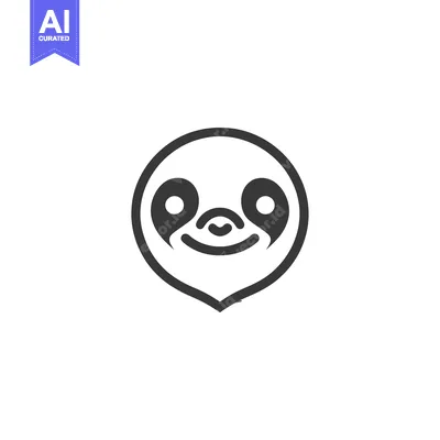 Aset premium populer: A Simple Line Drawing of a Smiling Sloth Face