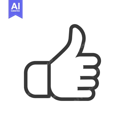 Aset desain premium: A Simple Line Drawing of a Thumbs Up Gesture