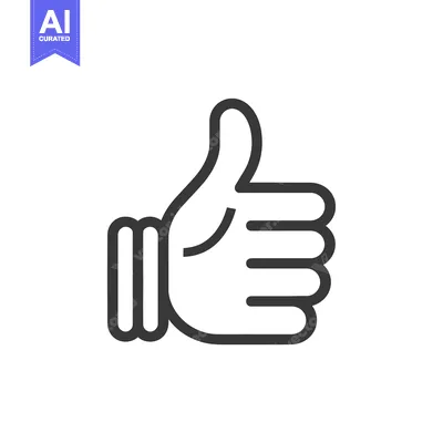 Premium design asset: A Simple Line Drawing of a Thumbs-Up Hand Gesture