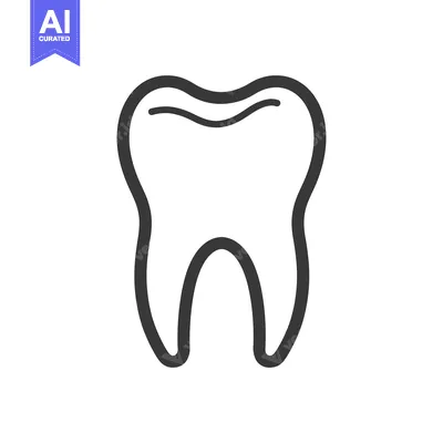 Aset premium populer: A Simple Line Drawing of a Tooth