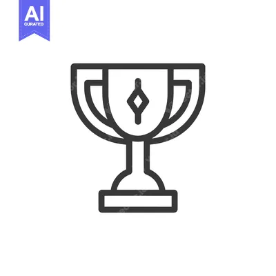 Premium design asset: A Simple Line Drawing of a Trophy Cup
