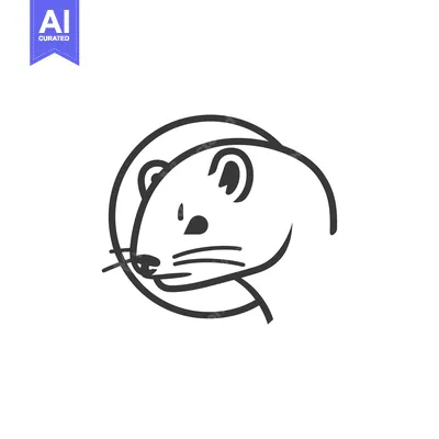 Popular premium asset: A Simple Line Drawing of a Weasel's Head