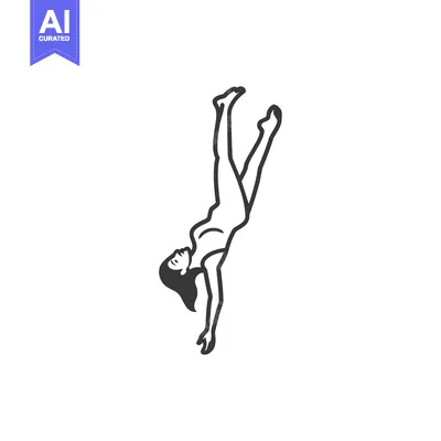 A Simple Line Drawing of a Woman in a Handstand