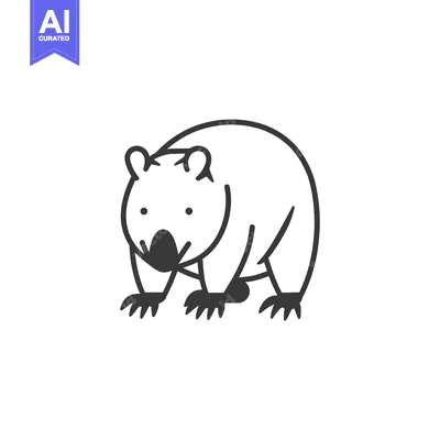Popular premium asset: A simple line drawing of a wombat