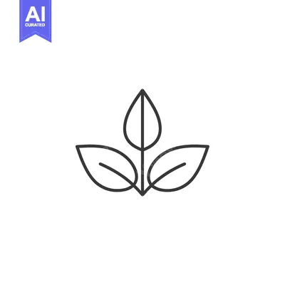 Popular premium asset: A simple line drawing of three leaves connected by a stem