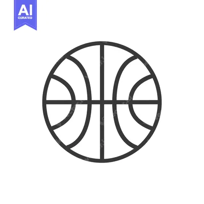 Aset premium populer: A simple outline drawing of a basketball
