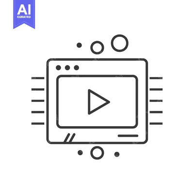 A simple outline drawing of a video player with play button