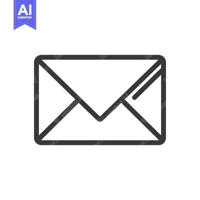 Aset desain premium: A simple outline icon depicting a closed envelope