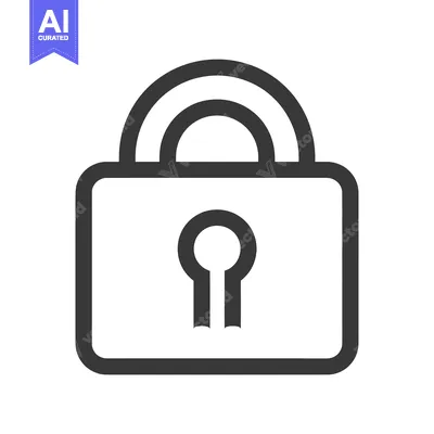 Aset premium populer: A simple outline icon of a padlock with a keyhole
