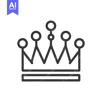 Premium design asset: A Simple Outline of a Crown with Five Points