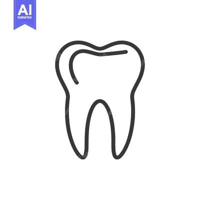 Popular premium asset: A simple outline of a tooth, a common symbol for dental health.