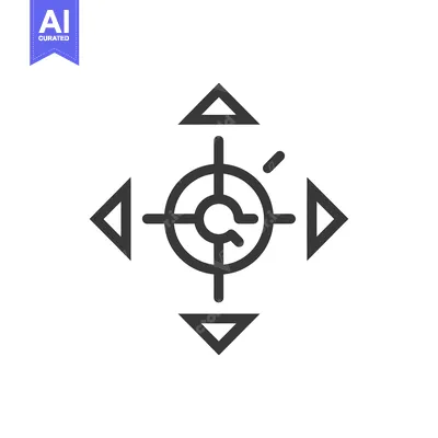 Aset premium populer: A simple target symbol surrounded by arrows