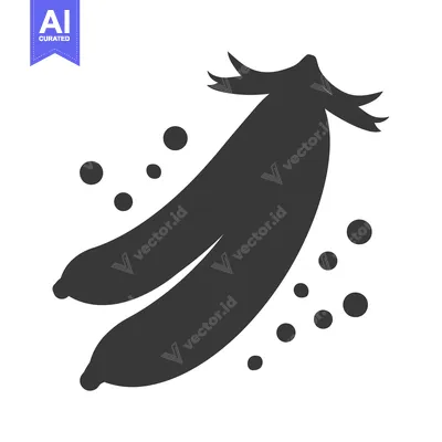 Aset premium populer: A Single Banana with Black Spots and White Background