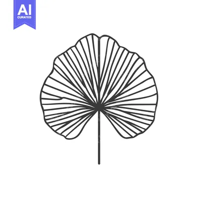 Popular premium asset: A Single, Black and White, Detailed Illustration of a Palm Leaf