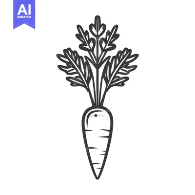 Aset premium populer: A Single Black and White Line Drawing of a Carrot