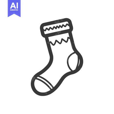 Aset premium populer: A Single Black and White Outline of a Sock