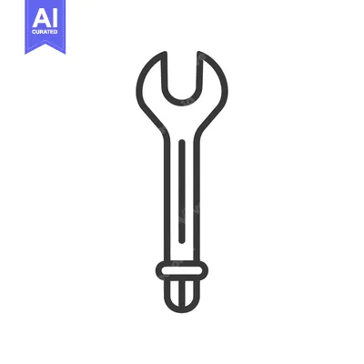 Premium design asset: A Single Black and White Wrench Icon